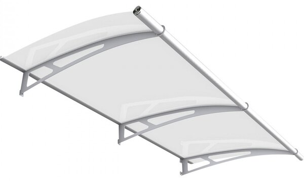 Schulte Dveřní vchodová stříška Polymer Lightline L čiré plexi 190 cm Nerez
