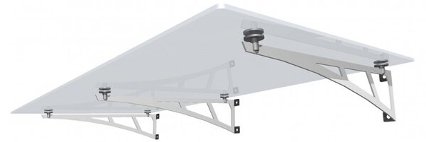 Strisky-polymer.cz Maxi skleněná stříška s rameny,hl.120cm 200 cm čiré sklo 10mm ESG