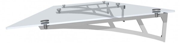 Strisky-polymer.cz Maxi skleněná stříška s rameny,hl.120cm 200 cm čiré sklo 10mm ESG