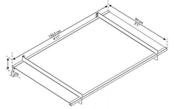 Palram Palram Nancy pultová rovná stříška čiré plexi 150 cm
