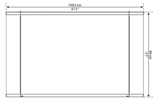 Palram Palram Nancy pultová rovná stříška čiré plexi 150 cm