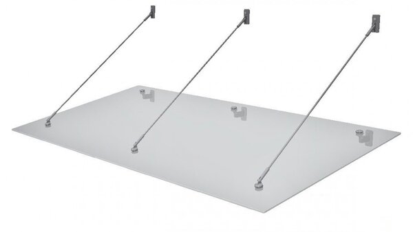 Strisky-polymer.cz Maxi skleněná stříška s táhly nad vchodové dveře, hl.130cm čiré sklo 10mm ESG 170 cm