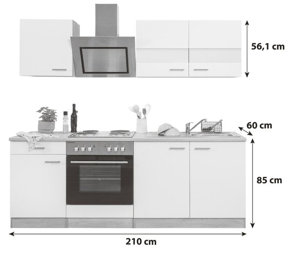 KUCHYŇSKÝ BLOK 210 cm Respekta - Online Only kuchyňské linky, Online Only
