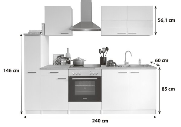 KUCHYŇSKÝ BLOK 240 cm Respekta - Online Only kuchyňské linky, Online Only