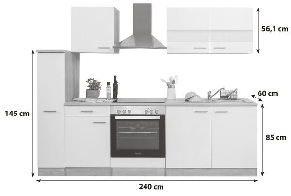 KUCHYŇSKÝ BLOK 240 cm Respekta - Online Only kuchyňské linky, Online Only