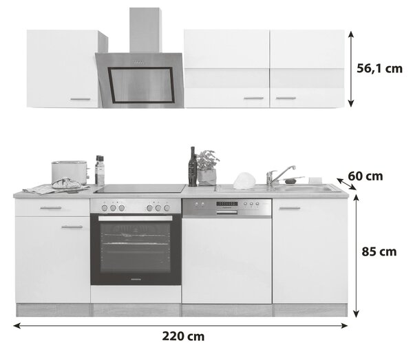 KUCHYŇSKÝ BLOK 220 cm Respekta - Online Only kuchyňské linky, Online Only