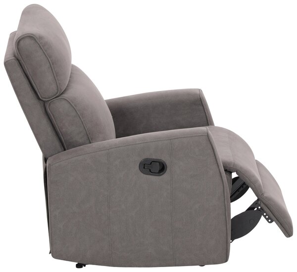 RELAXAČNÍ KŘESLO, kov, textil, šedá Xora - Relaxační křesla