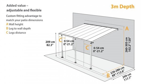 Palram Hliníková pergola, Palram, Capri antracit 5,46 m
