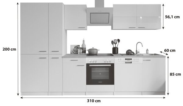 KUCHYŇSKÝ BLOK 310 cm Respekta - Online Only kuchyňské linky, Online Only