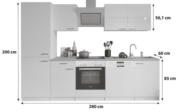KUCHYŇSKÝ BLOK 280 cm Respekta - Online Only kuchyňské linky, Online Only