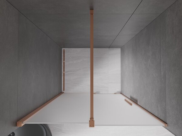Mexen Velar, posuvné sprchové dveře do otvoru 90 cm, 8mm sklo námraza, měděná matná, 871-090-000-31-65
