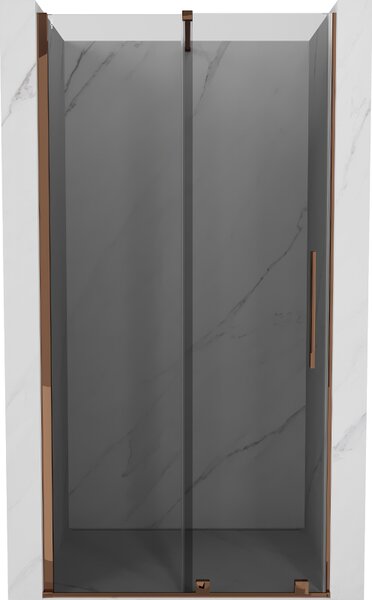 Mexen Velar, posuvné sprchové dveře do otvoru 90 cm, 8mm šedé sklo, růžové zlato, 871-090-000-41-60