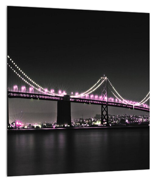 Noční obraz mostu (30x30 cm)