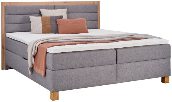 POSTEL BOXSPRING, 180/200 cm, šedá, dub artisan Carryhome - Postele s úložným prostorem