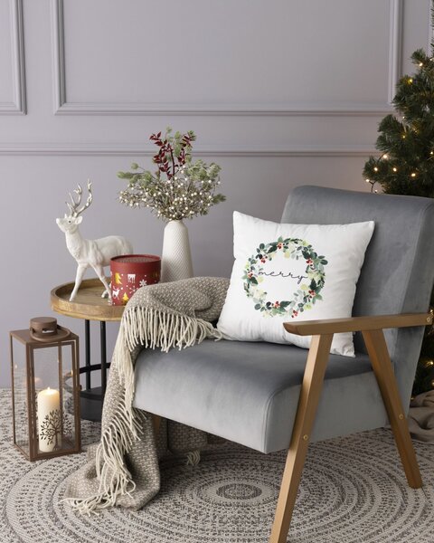 Potah na polštář Merry Wreath 43x43 cm