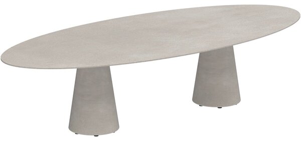 Royal Botania Betonový jídelní stůl snížený Conix, Royal Botania, elipsa 320x140x67 cm, beton cement grey