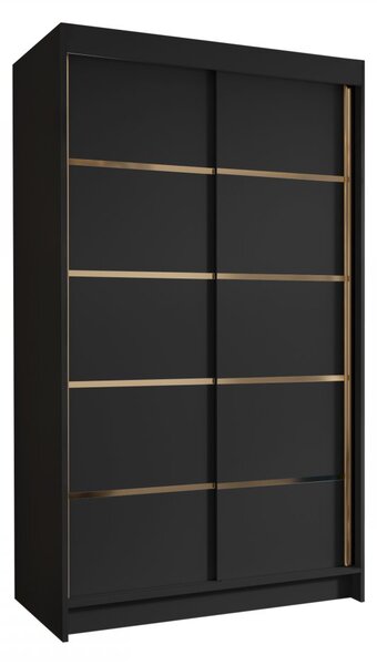 Šatní skříň s posuvnými dveřmi Monata IV 100 (černá + zlatá)
