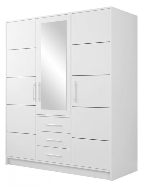 HezkýNábytek.cz Šatní skříň Lenona D3 (bílá) (se zrcadlem). 1105772