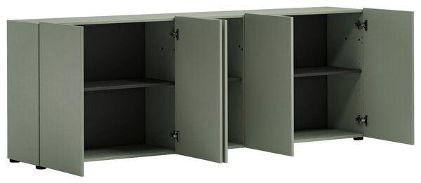 ŠIROKÁ KOMODA, zelená, 225/79/38 cm home24 - Online Only komody, Online Only