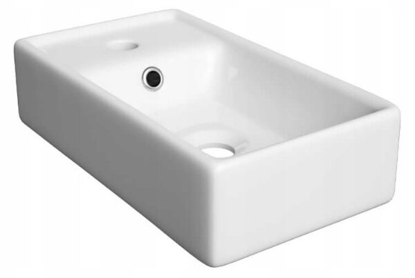 Erga Kim, závěsná WC skříňka 39x21x60 cm + keramické umyvadlo 40cm, bílá lesklá, ERG-207-D-04003+1406