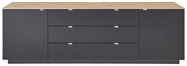 ŠIROKÁ KOMODA, černá, dub artisan, 240/77/44 cm MID.YOU - Online Only komody, Online Only