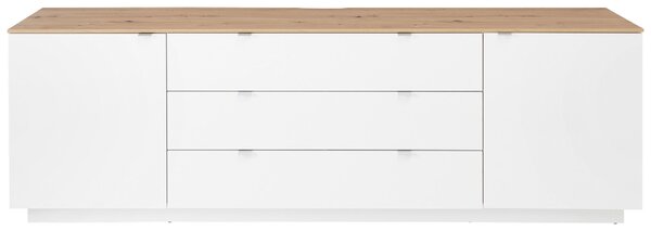 NÍZKÁ KOMODA, bílá, dub artisan, 240/77/44 cm MID.YOU - Komody bílé, Online Only