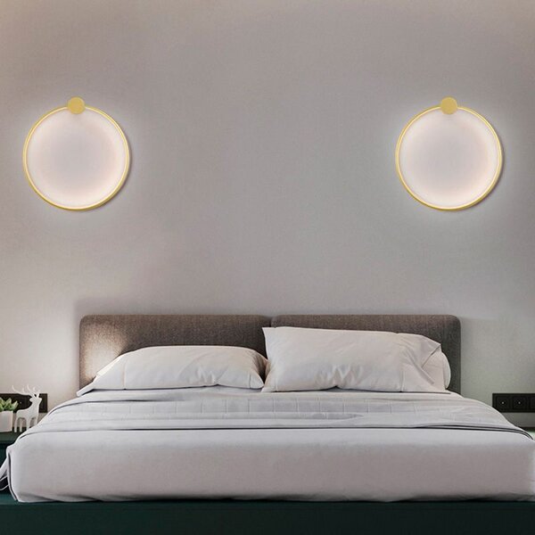Toolight Toolight, LED nástěnné svítidlo 30cm 13W APP1384-CW, zlatá lesklá, OSW-00938