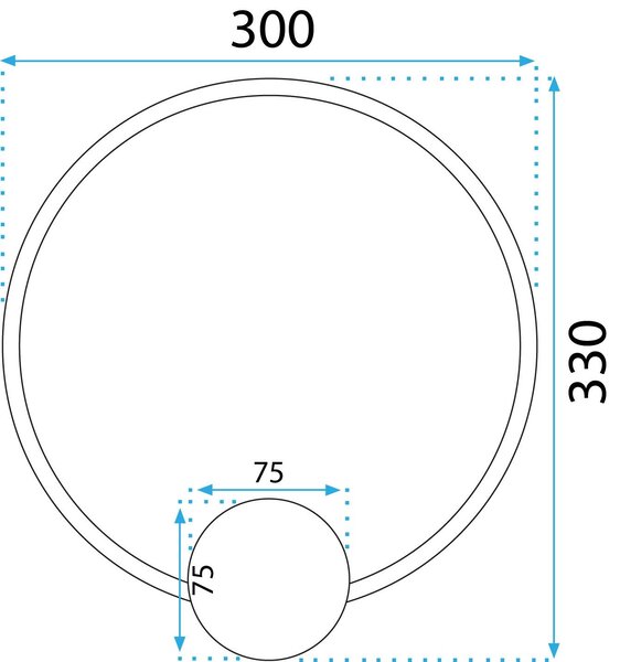 Toolight Toolight, LED nástěnné svítidlo 30cm, 13W, APP1385-CW, zlatá matná, OSW-00939