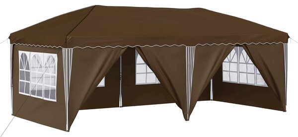 Párty stan s výsuvným stánkem 575 x 288 x 245 cm Taupe