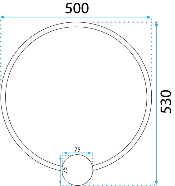 Toolight Toolight, LED nástěnné svítidlo 50cm 17W APP1390-CW, zlatá lesklá, OSW-00916