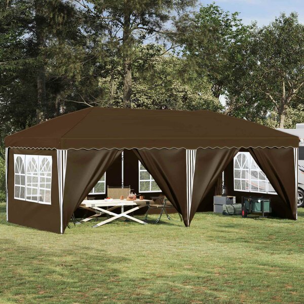 Párty stan s výsuvným stánkem 575 x 288 x 245 cm Taupe