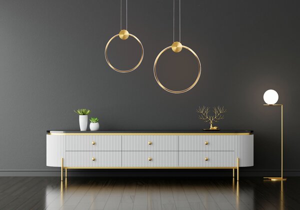 Toolight Toolight, LED stropní svítidlo 40cm 17W 4000K APP1397-CP, zlatá matná, OSW-00955