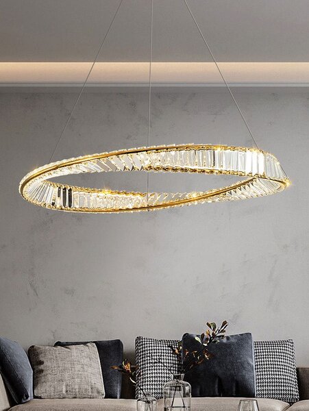 Toolight Toolight, LED křišťálová lampa 42W APP1064-1CP, zlatá, OSW-00676