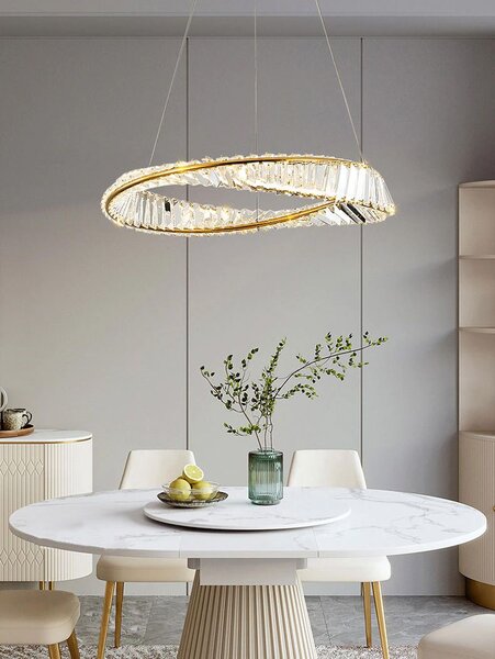 Toolight Toolight, LED křišťálová lampa 42W APP1064-1CP, zlatá, OSW-00676
