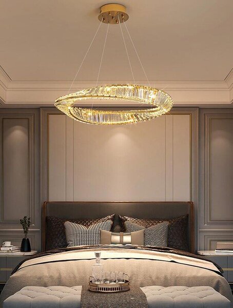 Toolight Toolight, LED křišťálová lampa 42W APP1064-1CP, zlatá, OSW-00676