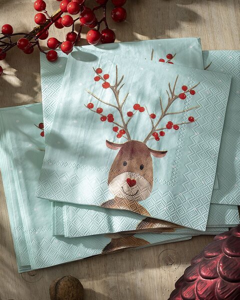 Vánoční ubrousky Reindeer Dots 20 szt