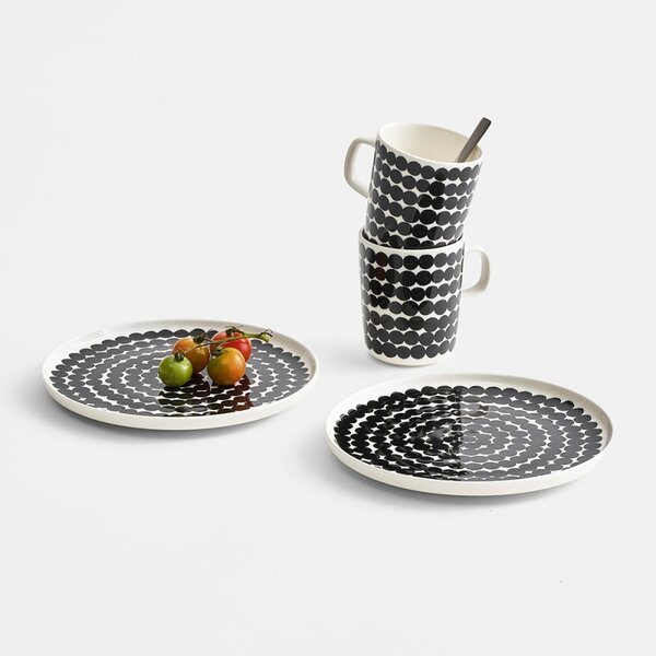 Marimekko Talíř Oiva Siirtolapuutarha 20cm, černý
