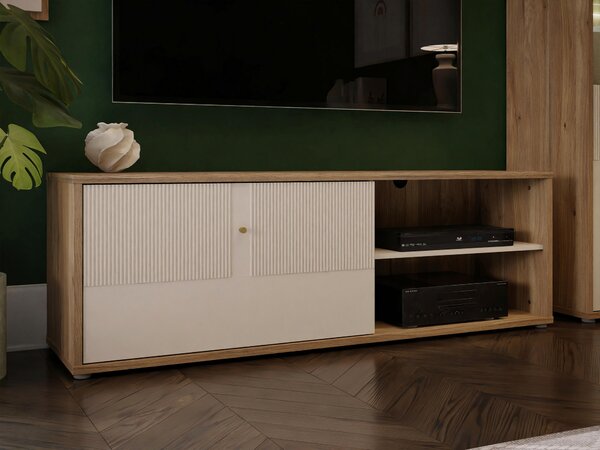 KOMODA POD TELEVIZI, pískové barvy, 154,2/51,1/42 cm Xora - TV stolky & komody pod TV