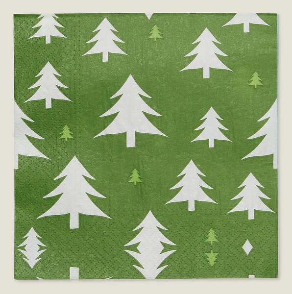 Vánoční ubrousky Green Trees I 20 szt