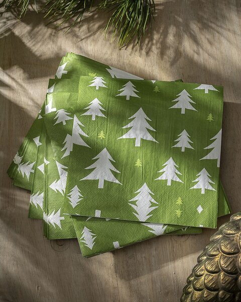 Vánoční ubrousky Green Trees I 20 szt