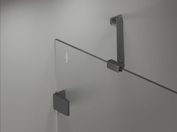 Mexen Lunar Duo, výklopný sprchový kout 120 x 110 cm, 8mm čiré sklo, grafitový profil, 834-120L-110P-95-00