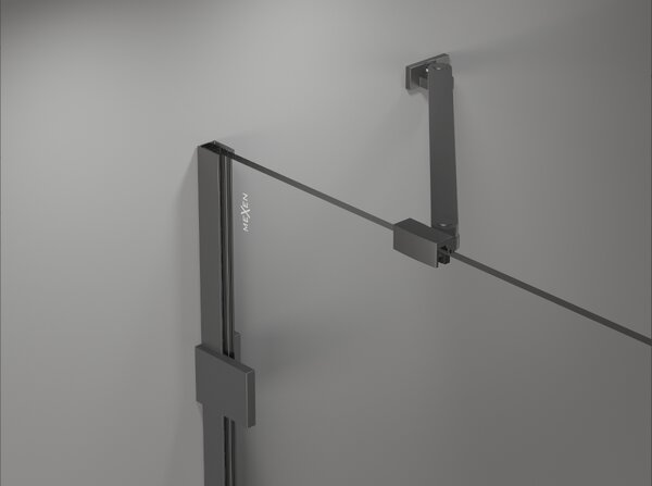 Mexen Lunar Duo, výklopný sprchový kout 120 x 110 cm, 8mm čiré sklo, grafitový profil, 834-120L-110P-95-00