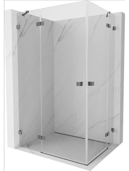 Mexen Lunar Duo, výklopný sprchový kout 120 x 110 cm, 8mm čiré sklo, grafitový profil, 834-120L-110P-95-00