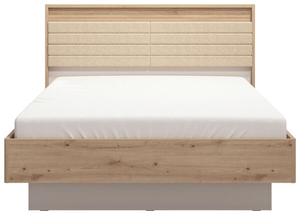 POSTEL, 180/200 cm, béžová, kašmírová, dub artisan Xora - Manželské postele