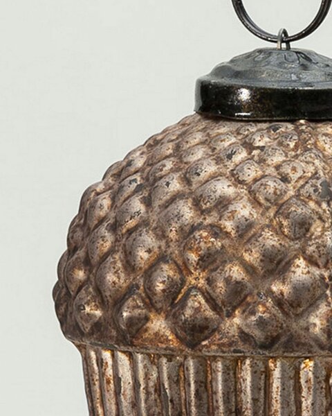 Skleněná baňka Acorn Gold 7x7x10 cm