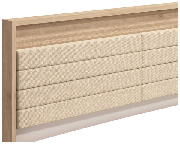 POSTEL, 160/200 cm, béžová, dub artisan Xora - Manželské postele