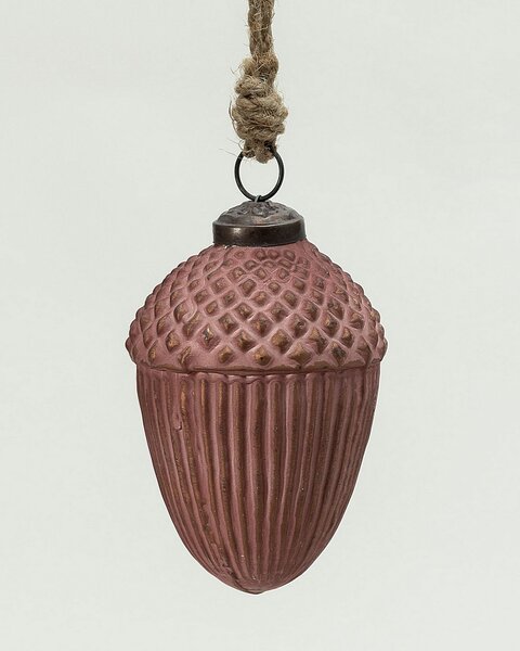 Skleněná baňka Acorn Burgundy 7x10 cm