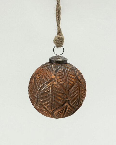 Skleněná baňka Rustic Leaf I 10 cm