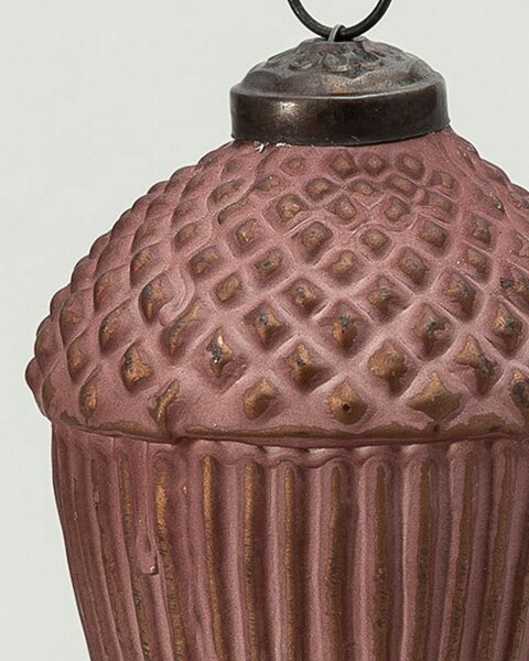 Skleněná baňka Acorn Burgundy 7x10 cm