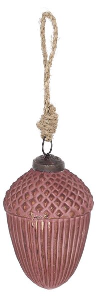 Skleněná baňka Acorn Burgundy 7x10 cm
